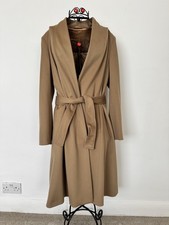 Winser London Women's  Open Front Belted Wrap Oversized Coat in Camel Size UK 12