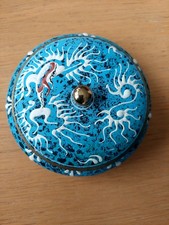 Blue Trinket Pot With Lid