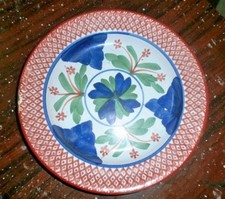 Vintage Sponge ware Plate Tin Enamel Porcelain Metal Spatter ware Design Decorat