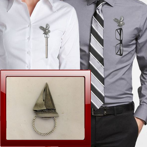 Yacht r90 pewter - pin, brooch