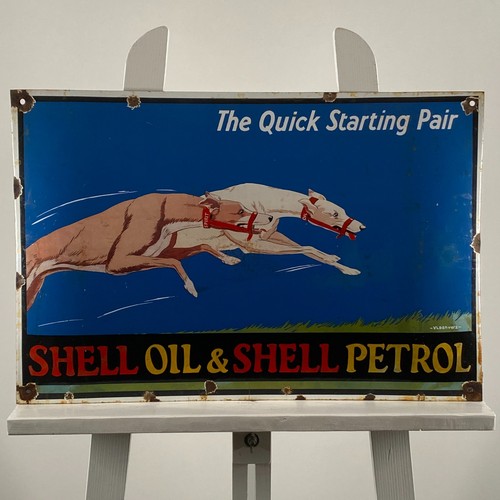 Shell enamel sign 53x35cm - -,