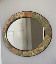 Oval Floral Mirror Vintage 80s