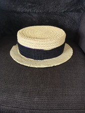 Vintage Straw Boater Size 58