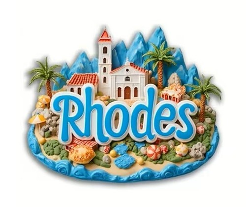 Fridge magnet rhodes greece - fridge,