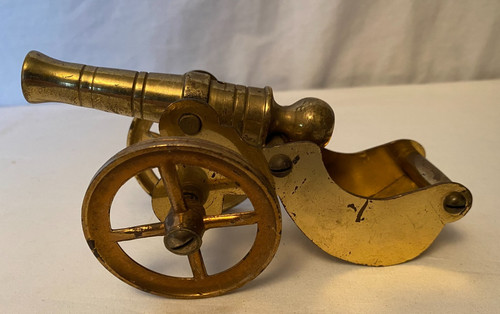 Vintage brass cannon - vintage, on