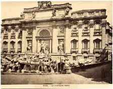 Rome Fountain Trevi Large albumen photo 1870c French photographer Roma