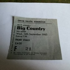 BIG COUNTRY CONCERT TICKET