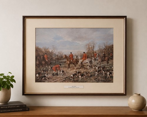 Vintage framed hunting - vintage,