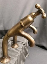  AGED BARE BRASS PILLAR TAPS, RECLAIMED & FULLY REFURBISHED READY TO FIT
