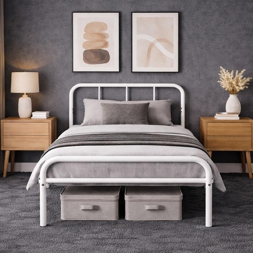 Single metal bed frame heavy - metal,