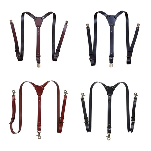 Leather belt suspenders - pu,