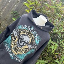 Avenged Sevenfold Nightmare Skull Scream Spell Out Graphic Hoodie 2010 Y2K