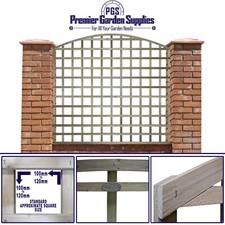 PGS Arch Top Square Trellis Standard Panel Timber Lattice Screen W.6ft xH.5ft