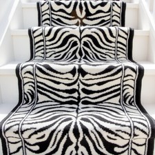 Very Long Narrow Stairs Carpet Hallway Hall Runners Black White Zebra Print Rugs