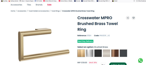 Crosswater mpro towel ring - crosswater,