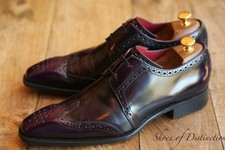 Jeffery West Purple Leather Derby Brogue Shoes Men's UK 8.5 E US 9.5 EU 42.5