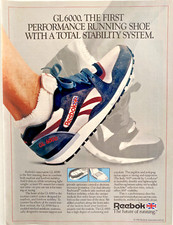 Reebok GL 6000 Performance Running Shoe Stability System Vintage 1987 Magazin Ad