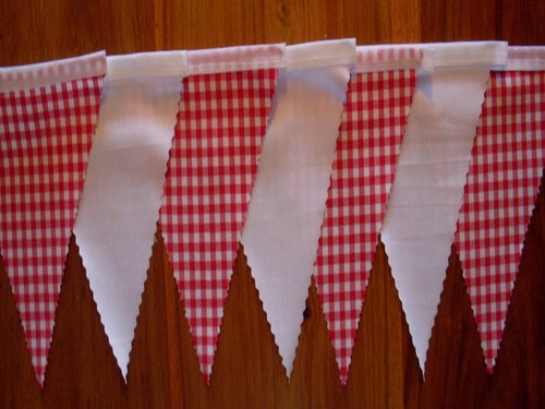 Red white gingham fabric - white,