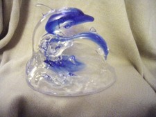 Glass Dolphins Mother And Baby