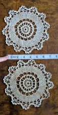 Pair of Vintage Crocheted 7" Doilies