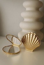 Gold Seashell Compact Mirror