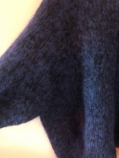 Handmade hand knit navy blue
