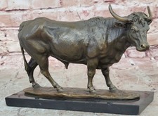 Bronze Bull with Marble Base