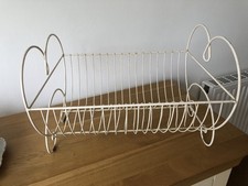 Vintage French Cream Wire Dish Drainer Plate Draining Rack  or a Display Stand