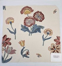 The Crewel Work Company "Cebu" Vintage Embroidery Pillow Fabric 26"x26" Square