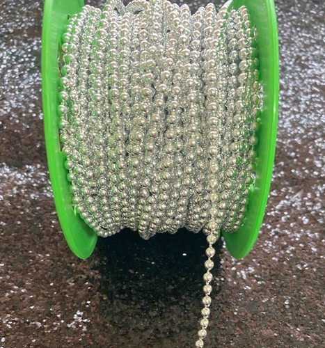 Silver bead chain string round - chain,