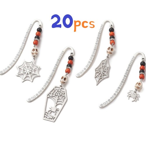 20pcs halloween bookmarks set - bookmarks,