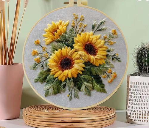 Embroidery kit sun flower - kit,