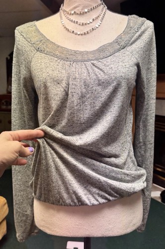 Boho gray peasant scoop - boho,