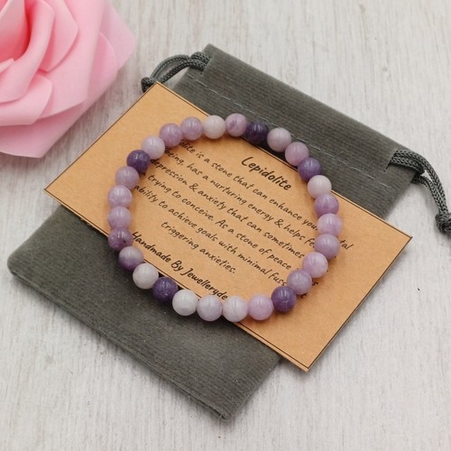 Lepidolite bracelet stretch - lepidolite,