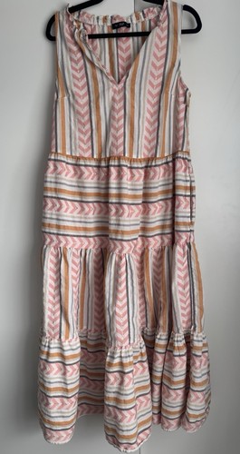 Pink orange white - orange, striped