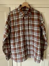 DNA Groove Long-Sleeved Button-Down Shirt - Khaki/rust/white Check - 40"