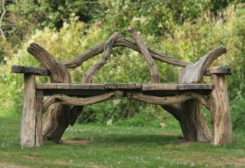 Driftwood garden seat rustic - seat,,