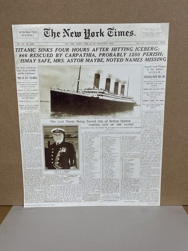 Titanic newspaper reproduction - titanic,