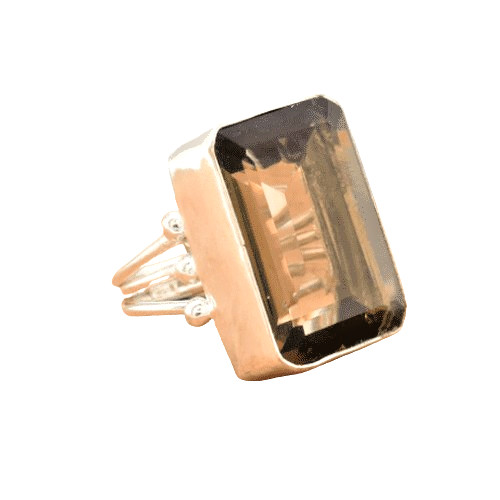 Smoky quartz gemstone - smoky, 925