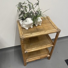 Vintage Bamboo Shelving Unit table  plant stand 