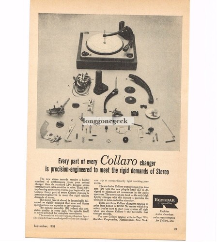 1958 rockbar collaro turntable - rockbar,