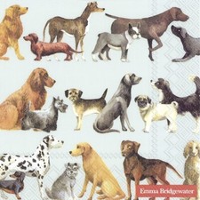 4 x Single Paper Napkins/3 Ply/Decoupage/Animals/Assorted dogs