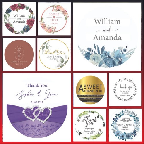 Personalised wedding stickers - wedding,