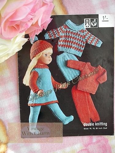 Vintage knitting pattern - knitting, dolls