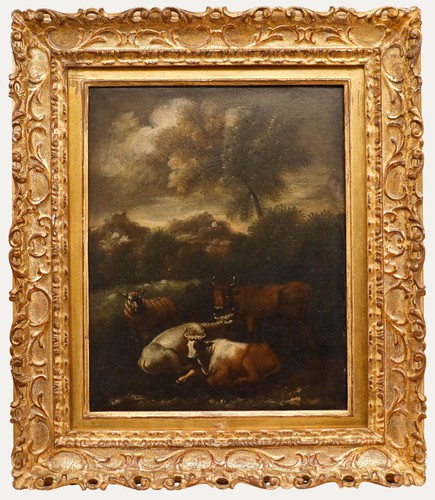 18th century oil - oil, cattle