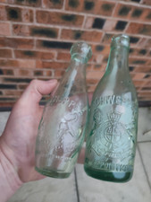 2X  WELL  EMBOSSED  SCHWEPPES  POP  BOTTLES  CIRCA  1910/1920