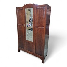 Antique Carved oak wardrobe -