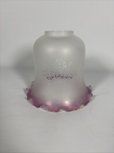 Glass lampshade etched - glass,