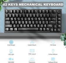 AJAZZ AK820 Wired Mechanical Gaming Keyboard with Knob Keyboard Hot Swappable