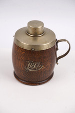 Vintage EPNS 20th Century Silver Plated & Oak Wood Tea Caddy with Handle & Lid
